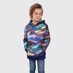 Толстовка-худи детская Космические мягкие волны, цвет: 3D-синий — фото 2
