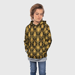 Толстовка-худи детская Тайский золотой орнамент, цвет: 3D-меланж — фото 2