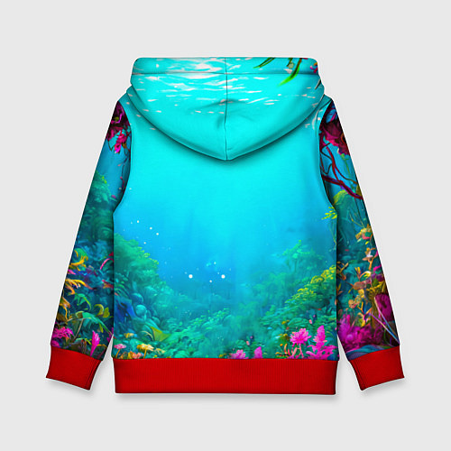 Детская толстовка Жираф в сказачном лесу / 3D-Красный – фото 2