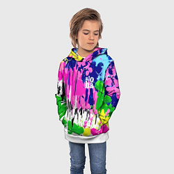 Толстовка-худи детская Colorful abstraction - aloha, цвет: 3D-белый — фото 2