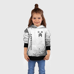Толстовка-худи детская Minecraft - white gradient вертикально, цвет: 3D-черный — фото 2