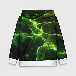 Толстовка-худи детская Зеленые волокна текстура, цвет: 3D-белый