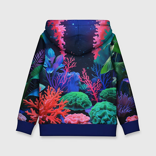 Детская толстовка Подводный мир с кораллами / 3D-Синий – фото 2