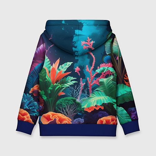Детская толстовка Морские растения / 3D-Синий – фото 2