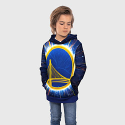 Толстовка-худи детская Голден Стэйт Уорриорз логотип, цвет: 3D-синий — фото 2