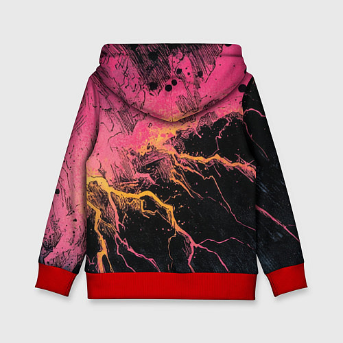 Детская толстовка Абстрактные молнии текстура / 3D-Красный – фото 2