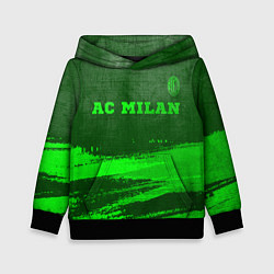 Толстовка-худи детская AC Milan - green gradient посередине, цвет: 3D-черный