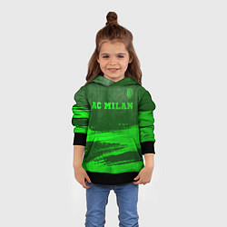 Толстовка-худи детская AC Milan - green gradient посередине, цвет: 3D-черный — фото 2