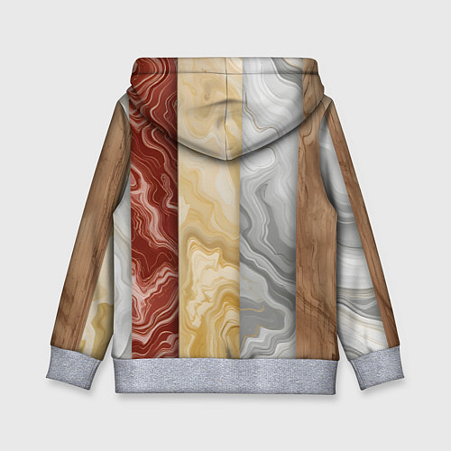 Детская толстовка Мрамор и дерево / 3D-Меланж – фото 2