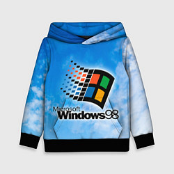 Толстовка-худи детская Mindows 98 logo, цвет: 3D-черный