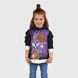 Толстовка-худи детская Багз Банни - Looney Tunes, цвет: 3D-белый — фото 2