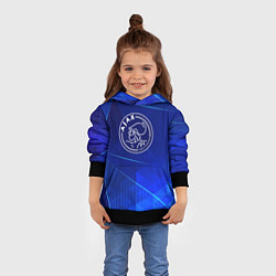 Толстовка-худи детская Ajax blue poly, цвет: 3D-черный — фото 2