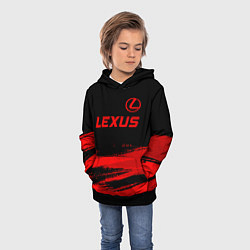 Толстовка-худи детская Lexus - red gradient посередине, цвет: 3D-черный — фото 2