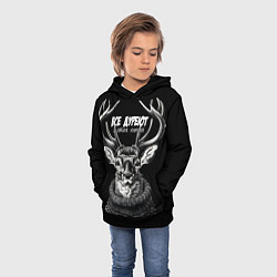 Толстовка-худи детская Все дуреют с этих оленей, цвет: 3D-черный — фото 2
