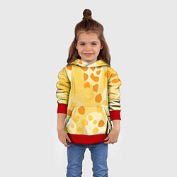 Толстовка-худи детская Солнечные пятна жирафа, цвет: 3D-красный — фото 2