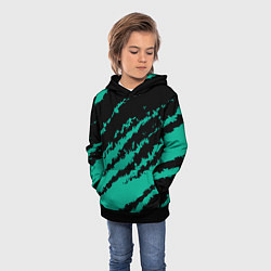 Толстовка-худи детская The color is black and turquoise, цвет: 3D-черный — фото 2