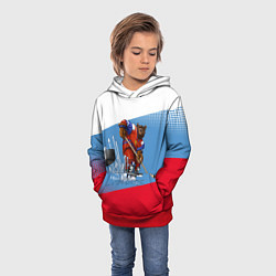 Толстовка-худи детская Русский хоккей, цвет: 3D-красный — фото 2