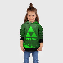 Толстовка-худи детская Zelda - green gradient, цвет: 3D-черный — фото 2