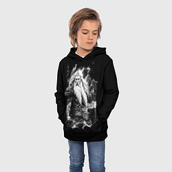 Толстовка-худи детская Перун бог громовержец, цвет: 3D-черный — фото 2