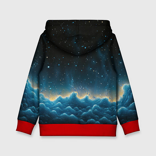 Детская толстовка Облака и черное небо текстура / 3D-Красный – фото 2