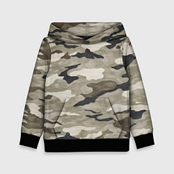 Толстовка-худи детская Песочный камуфляж, цвет: 3D-черный