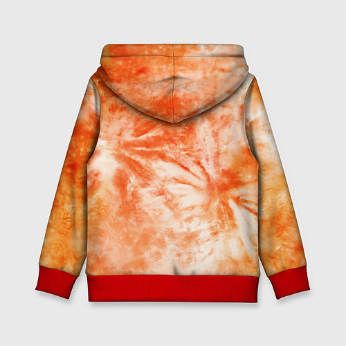 Детская толстовка Оранжевый тай-дай пятна / 3D-Красный – фото 2