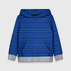 Толстовка-худи детская Синий полосы узоры, цвет: 3D-меланж