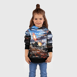 Толстовка-худи детская Сленг геймеров танкистов, цвет: 3D-черный — фото 2