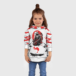 Толстовка-худи детская Кодекс самурая ниндзя, цвет: 3D-белый — фото 2