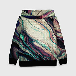Толстовка-худи детская Абстракция тёмные краски с текстурой, цвет: 3D-черный