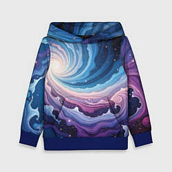 Толстовка-худи детская Космическая волна, цвет: 3D-синий