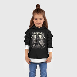 Толстовка-худи детская Metallica - guitar solo, цвет: 3D-белый — фото 2