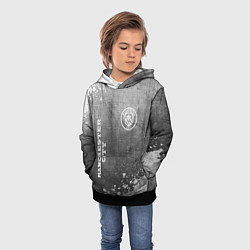 Толстовка-худи детская Manchester City - grey gradient вертикально, цвет: 3D-черный — фото 2