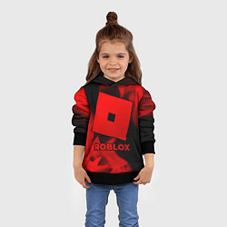Толстовка-худи детская Roblox - red gradient, цвет: 3D-черный — фото 2