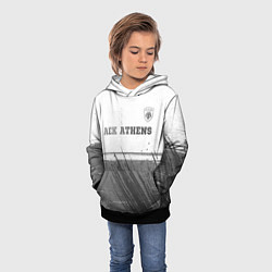 Толстовка-худи детская AEK Athens - white gradient посередине, цвет: 3D-черный — фото 2