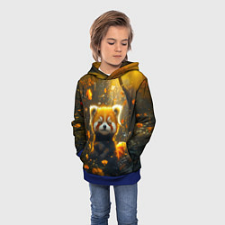 Толстовка-худи детская Умилительная красная панда, цвет: 3D-синий — фото 2