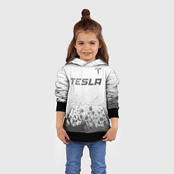 Толстовка-худи детская Tesla - white gradient посередине, цвет: 3D-черный — фото 2