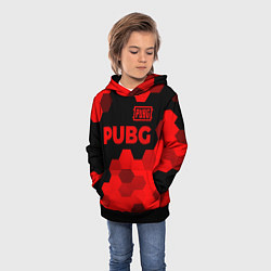 Толстовка-худи детская PUBG - red gradient посередине, цвет: 3D-черный — фото 2
