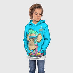 Толстовка-худи детская NFT cyber ape UFO, цвет: 3D-белый — фото 2