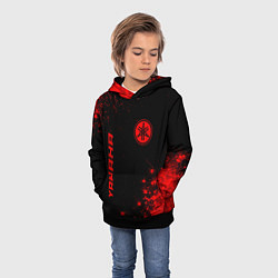 Толстовка-худи детская Yamaha - red gradient вертикально, цвет: 3D-черный — фото 2