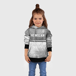 Толстовка-худи детская AC Milan - grey gradient посередине, цвет: 3D-черный — фото 2