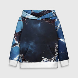 Толстовка-худи детская Объемная дыра в стене текстура, цвет: 3D-белый