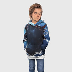 Толстовка-худи детская Объемная дыра в стене текстура, цвет: 3D-белый — фото 2