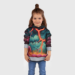 Толстовка-худи детская Молнии в виде разлома, цвет: 3D-меланж — фото 2
