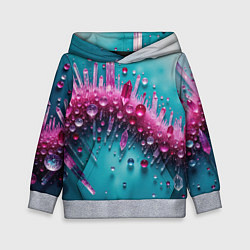 Толстовка-худи детская Розовые кристаллы, цвет: 3D-меланж