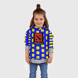 Толстовка-худи детская Dota smile pattern, цвет: 3D-меланж — фото 2