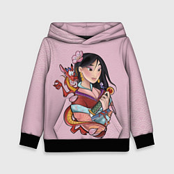 Толстовка-худи детская Красивая Мулан и Мушу - big pictures, цвет: 3D-черный