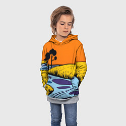 Толстовка-худи детская Пейзаж с фантастической природой, цвет: 3D-меланж — фото 2