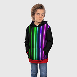 Толстовка-худи детская Neon lines, цвет: 3D-красный — фото 2