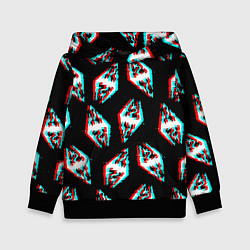 Толстовка-худи детская Skyrim glitch logo patten, цвет: 3D-черный